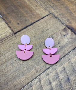 Pink Dangle Design Earrings