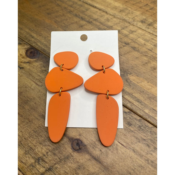 Orange Colored Drop Design Earring
