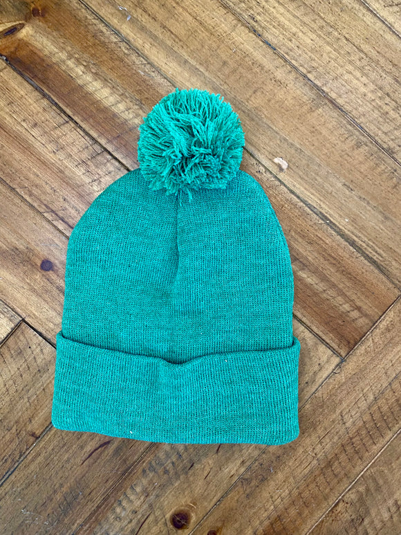 Green Snow Hat with Puff II