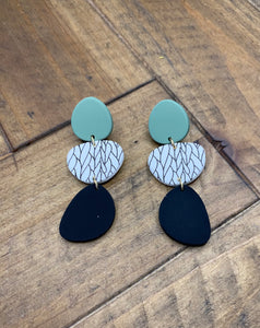 Green & Black Design Earrings