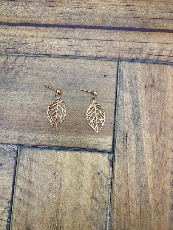 Gold Leaf Design Earrings I