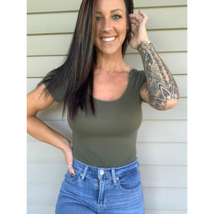 Short Sleeve Body Suit Army Green