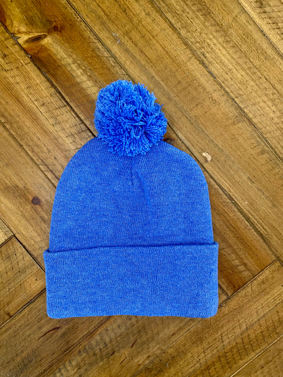 Blue Snow Hat with Puff II
