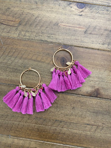 Purple Pink Design Earring