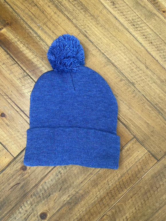 Blue Snow Hat with Puff III