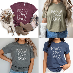 Peace Love Dogs - Screen Print Transfer Graphic Tee
