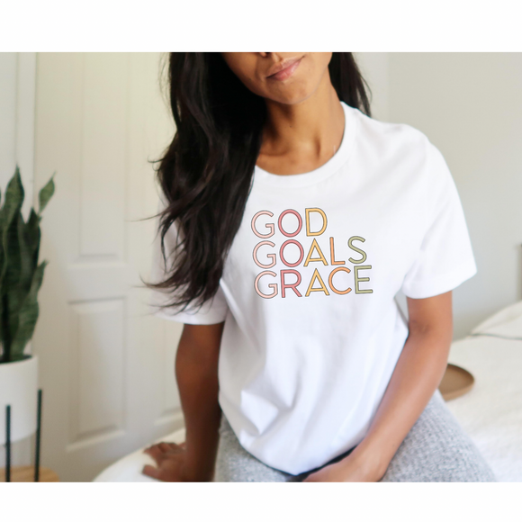 God Goals Grace - Direct To Garment (DTG) - Graphic Tee