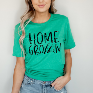 Home Grown (On Medium Gray Shirt) - Screen Print Transfer Graphic Tee