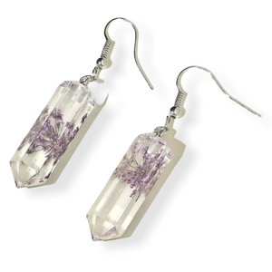 Clear Purple Floral Earring