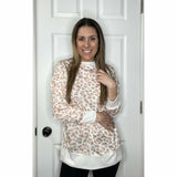 Cream Pink Leopard Sweatshirt