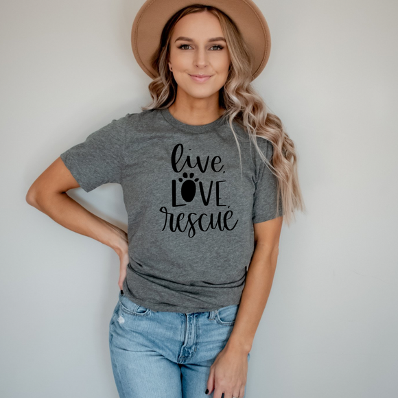 Live Love Rescue II - Ink Deposited Graphic Tee